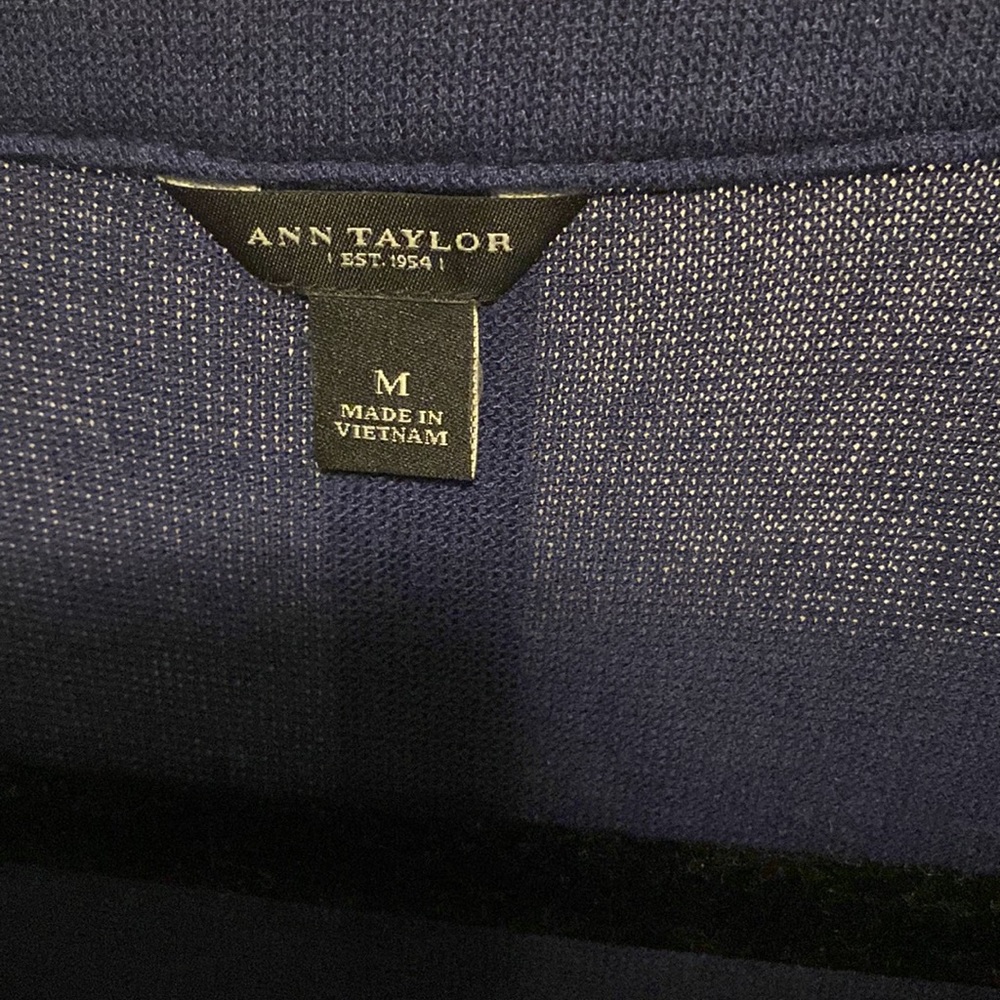 Ann Taylor Blue Riffled Cardigan - Picture 3 of 6